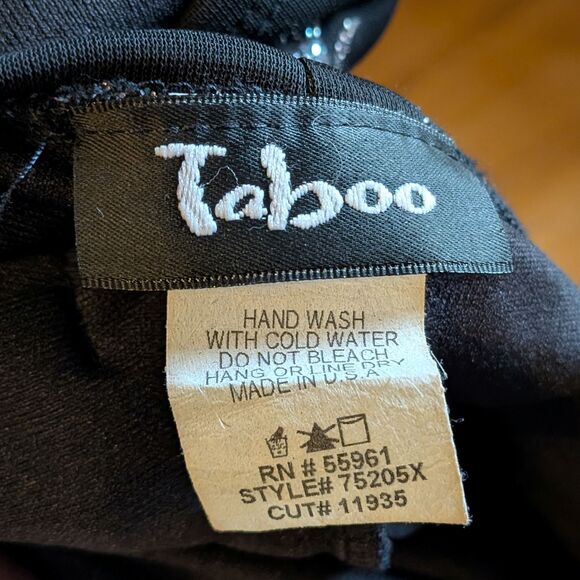 Vintage Y2K Taboo Black Halter Dress Floral Glitter Dark Fairycore Prom Size XL - Picture 8 of 13